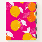 Personalized Vibrant Citrus Lemon Pattern ノートブック (裏面)