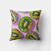 Personalized Vibrant Glitter Kiwi Pop Art Design クッション (裏面)