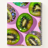 Personalized Vibrant Glitter Kiwi Pop Art Design ノートブック (裏面)