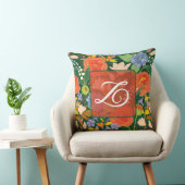 Personalized vibrant Jungle Floral Monogram  クッション (椅子)