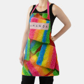 Personalized Vibrant Rainbow Candy Stripe  エプロン (インサイチュ)