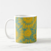 Personalized Vibrant Sunflower Tie-Dye Art コーヒーマグカップ (左)
