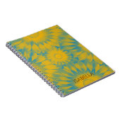 Personalized Vibrant Sunflower Tie-Dye Art ノートブック (右側)