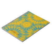 Personalized Vibrant Sunflower Tie-Dye Art ノートブック (左側)