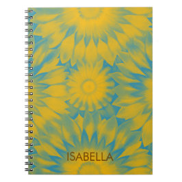 Personalized Vibrant Sunflower Tie-Dye Art ノートブック