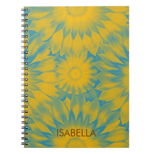 Personalized Vibrant Sunflower Tie-Dye Art ノートブック (正面)