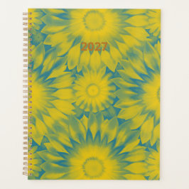 Personalized Vibrant Sunflower Tie-Dye Art プランナー手帳