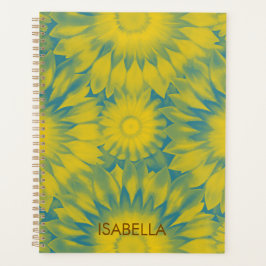 Personalized Vibrant Sunflower Tie-Dye Art プランナー手帳