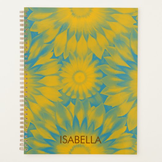 Personalized Vibrant Sunflower Tie-Dye Art プランナー手帳 (正面)