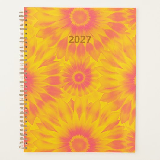 Personalized Vibrant Sunflower Tie-Dye Art プランナー手帳 (正面)