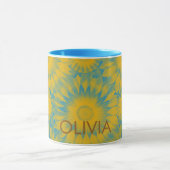 Personalized Vibrant Sunflower Tie-Dye Art マグカップ (中央)