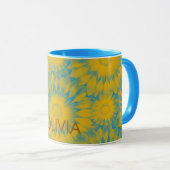 Personalized Vibrant Sunflower Tie-Dye Art マグカップ (正面右)