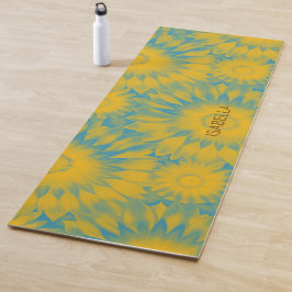Personalized Vibrant Sunflower Tie-Dye Art ヨガマット