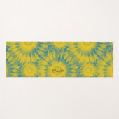 Personalized Vibrant Sunflower Tie-Dye Art ヨガマット (正面(横))