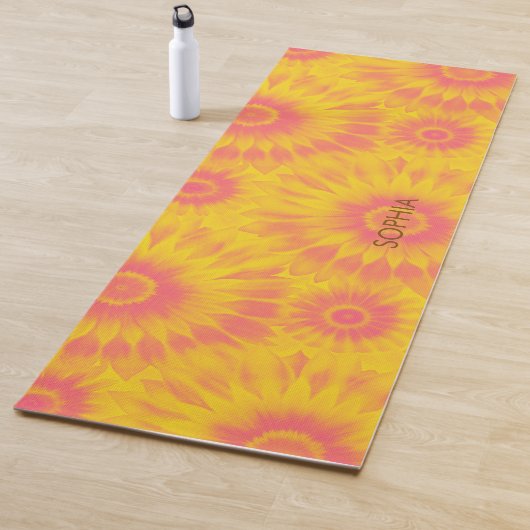 Personalized Vibrant Sunflower Tie-Dye Art ヨガマット (インサイチュ)