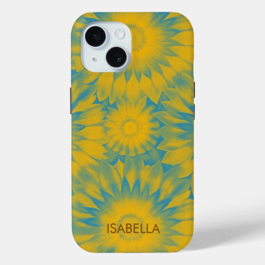 Personalized Vibrant Sunflower Tie-Dye Art Case-Mate iPhoneケース (裏面)