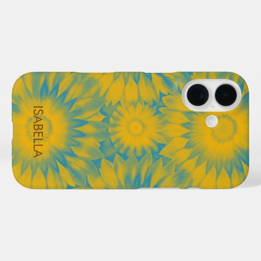 Personalized Vibrant Sunflower Tie-Dye Art Case-Mate iPhoneケース (裏面 (横))