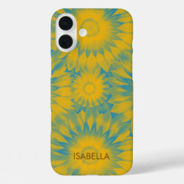 Personalized Vibrant Sunflower Tie-Dye Art iPhone 16 Plusケース