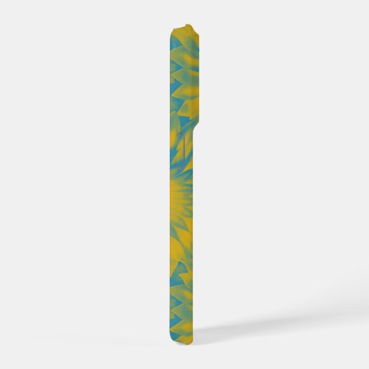 Personalized Vibrant Sunflower Tie-Dye Art iPhoneケース (右側面)