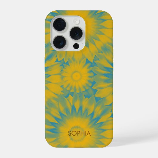 Personalized Vibrant Sunflower Tie-Dye Art iPhoneケース (裏面)
