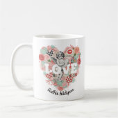 Personalized Victorian Coquette Cherub Love Heart コーヒーマグカップ (左)