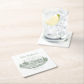 Personalized Vineyard Wedding Coasters  スクエアペーパーコースター (インサイチュ)