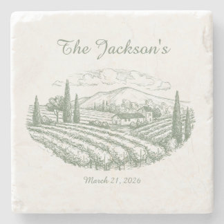 Personalized Vineyard Wedding Coasters  ストーンコースター