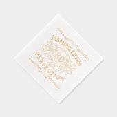 Personalized Vintage Aged To Perfection birthday 箔ナプキン (右)