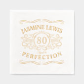 Personalized Vintage Aged To Perfection birthday 箔ナプキン (正面)