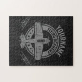Personalized Vintage Airplane Pilot Flying Academy ジグソーパズル (横)