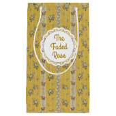 Personalized Vintage Antique Wallpaper Yellow スモールペーパーバッグ (正面)