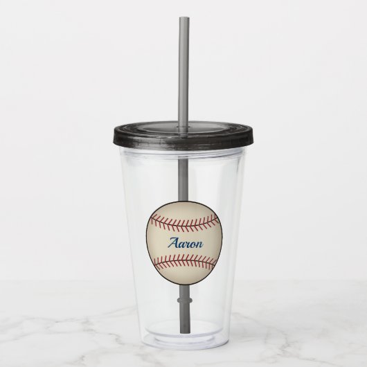 Personalized Vintage Baseball Acrylic Tumbler  アクリルタンブラー (正面)