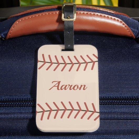Personalized Vintage Baseball Luggage Tag ラゲッジタグ (正面インサイチュ2)