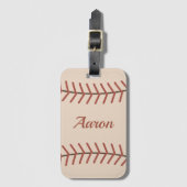 Personalized Vintage Baseball Luggage Tag ラゲッジタグ (正面縦)