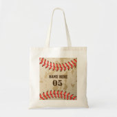 Personalized Vintage Baseball Name Number Retro トートバッグ (正面)