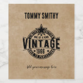 Personalized Vintage Birthday Wine Label – Custom  ワインラベル (シングルラベル)