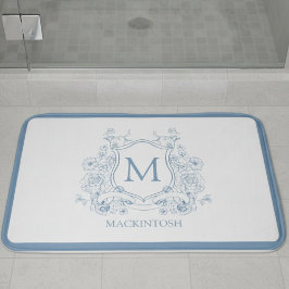 Personalized Vintage Blue Bath Mat バスマット