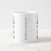 Personalized Vintage Botanical Poppies ジャンボコーヒーマグカップ (正面)