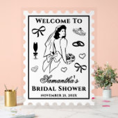 Personalized Vintage Bridal Shower Welcome アクリルサイン (ウェディング)