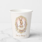 Personalized Vintage Bunny Birthday  紙コップ (裏面)