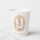 Personalized Vintage Bunny Birthday  紙コップ (正面)