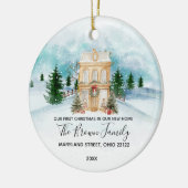 Personalized Vintage Christmas New Home Winter セラミックオーナメント (左)
