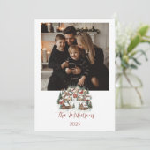 Personalized Vintage Christmas Town シーズンカード (スタンド正面)