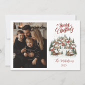 Personalized Vintage Christmas Town シーズンカード (正面)