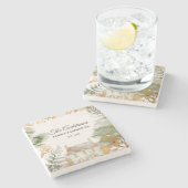 Personalized Vintage Country House Family Name ストーンコースター (横)