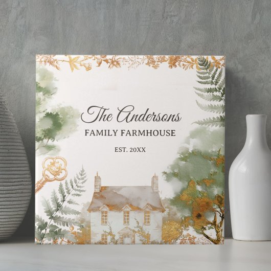 Personalized Vintage Country House Family Name タイル
