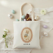Personalized Vintage Easter Bunny Pastel Rabbit  トートバッグ