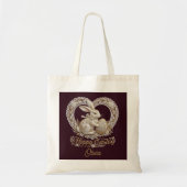 Personalized Vintage Easter Bunny Tote Bag  トートバッグ (正面)