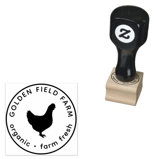 Personalized Vintage  Egg Chicken ラバースタンプ (押印)