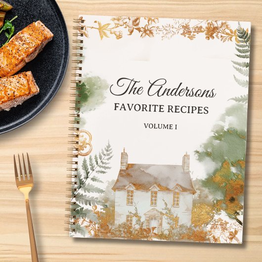 Personalized Vintage Family Recipe Book ノートブック